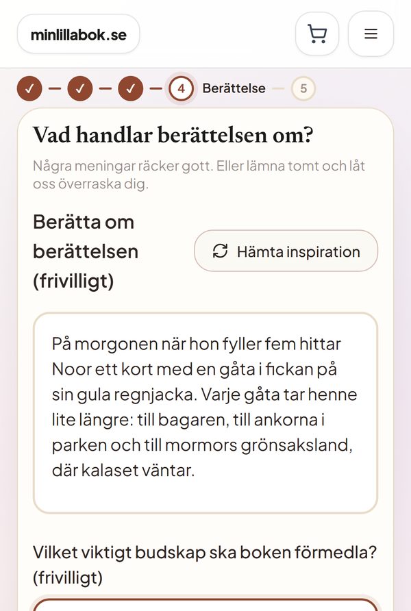 Steg 4: tre meningar om en skattjakt förbi bageriet, ankorna och mormors grönsaksland
