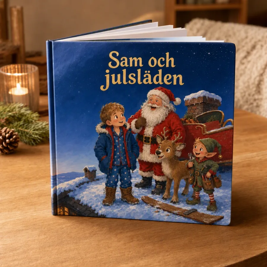 En julbok med ditt barn som hjälte