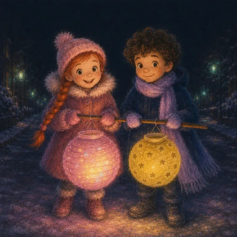 Sanne och Lio bär sina två ljus sida vid sida sist i tåget